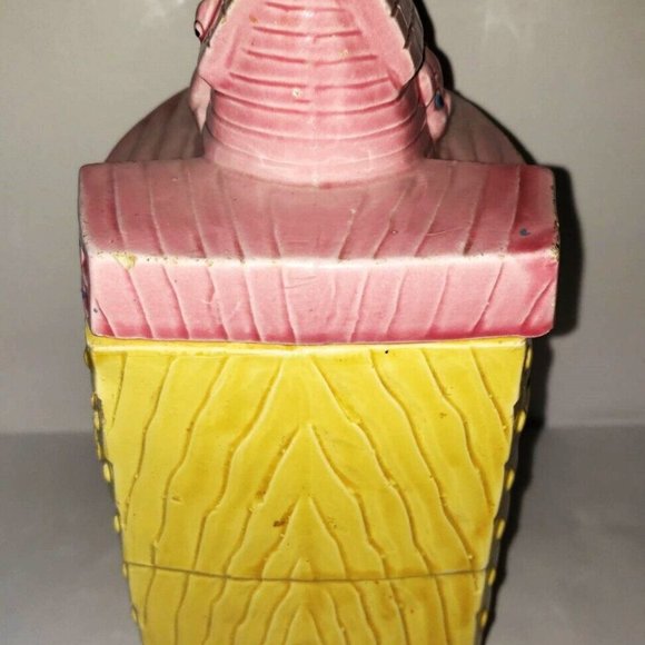 Vintage 1950s ‘Boat Cookie Jar’ Yellow Pink Animal Noahs Arc Retro Ceram… - Picture 5 of 11